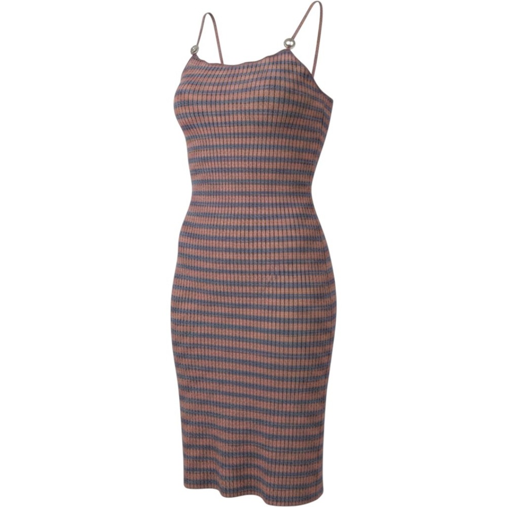 Rails Acapulco Striped Tank Dress Purple Ribbed Knit Fitted Mini Size L Preppy